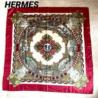 エルメス(Hermes)の[美品] HERMES カレ90 仏英同盟　大判スカーフ　シルク100%(バンダナ/スカーフ)