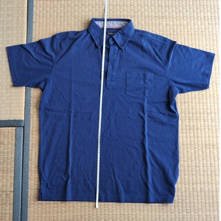 半袖ポロシャツ メンズ サイズLL 青(ポロシャツ)
