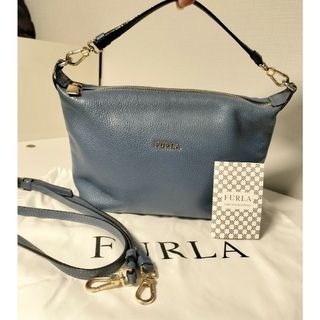 フルラ(Furla)のFURLA　フルラ　2wayショルダーバッグ　ハンドバッグ　青　くすみブルー(ショルダーバッグ)