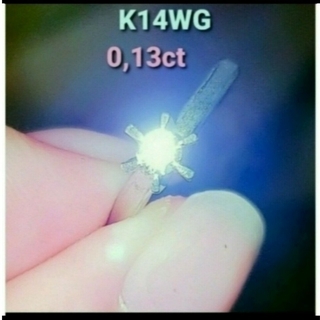 K14WG ソリティア マットダイヤモンド リング(リング(指輪))