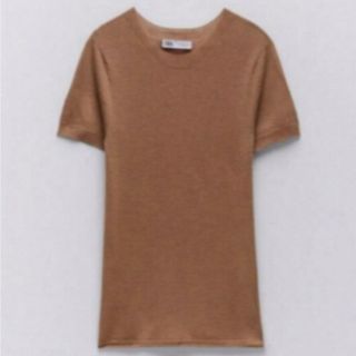 ザラ(ZARA)のタグ付き新品　ZARA 半袖ニット　シームレスエクストラファインウール製(ニット/セーター)