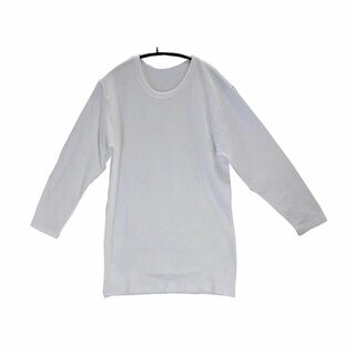 SI1565◇ 新品 メンズ クルーネックシャツ 長袖 無地 Mサイズ ホワイト(Tシャツ/カットソー(七分/長袖))