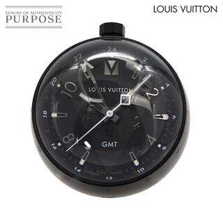 ルイヴィトン(LOUIS VUITTON)のルイ ヴィトン LOUIS VUITTON タンブール オールブラック テーブル・クロック GMT Q1Q000 置時計 ブラック クォーツ Tambour(置時計)