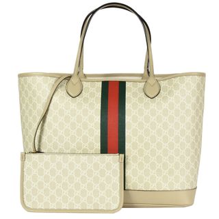 グッチ(Gucci)のグッチ GUCCI オフィディア ラージ トートバッグ GGスプリームキャンバス レザー 726755 FABKZ ベージュ【中古】(トートバッグ)