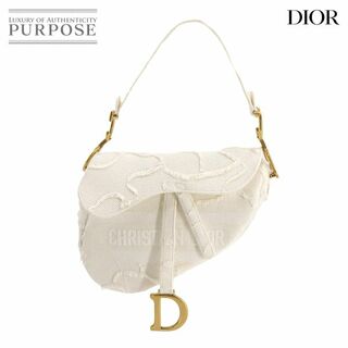 Christian Dior - 未使用 展示品 クリスチャン ディオール Christian Dior サドル ショルダー バッグ キャンバス ホワイト M0446CWAH VLP 90234662