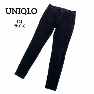 ユニクロ(UNIQLO)のA455 UNIQLO ユニクロ カジュアル パンツ 黒 L(カジュアルパンツ)