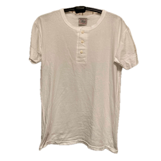 メンズ　トップス　Tシャツ　白　ヘンリーネック(Tシャツ/カットソー(半袖/袖なし))