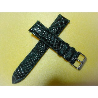 Crocodile - 【美品】 20mm クロコダイル 腕時計ベルト グリーン 本革 高級ベルト