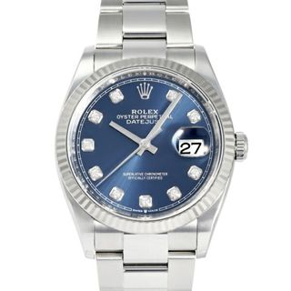 ロレックス(ROLEX)のロレックス ROLEX デイトジャスト 36 126234G ブライトブルー文字盤 中古 腕時計 メンズ(腕時計(アナログ))