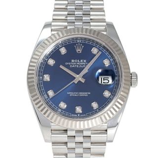 ロレックス(ROLEX)のロレックス ROLEX デイトジャスト 41 126334G ブライトブルー文字盤 中古 腕時計 メンズ(腕時計(アナログ))