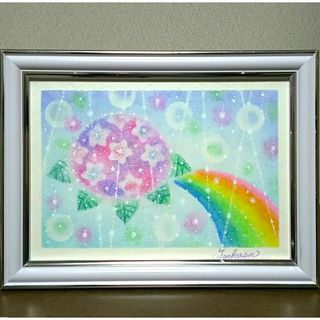 パステルアート　紫陽花　雨の日の贈り物　パステル画原画(絵画/タペストリー)