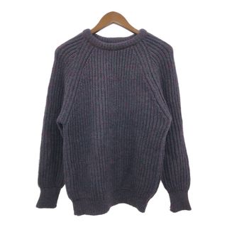 80年代 イギリス製 Riddington Fashioned Knitwear ウール リブニット セーター パープル (メンズ M) 中古 古着 Q8629(ニット/セーター)