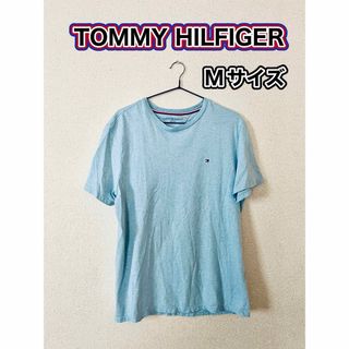 TOMMY HILFIGER ライトブルー コットンTシャツ M(Tシャツ/カットソー(半袖/袖なし))