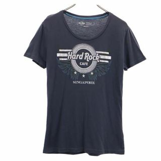 Hard Rock CAFE - ハードロックカフェ プリント 半袖 Tシャツ M ネイビー HARD ROCK CAFE レディース