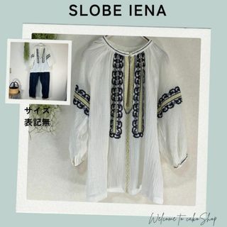 SLOBE IENA - 美品》スローブイエナ　SLOBE IENA　エンブロイダリーシアーブラウス　刺繍