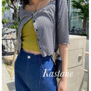 カスタネ(Kastane)の新品 Kastane ギンガムジャガードスクエアTOP(カーディガン)