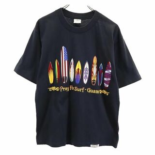 クレイジーシャツ 90s オールド USA製 プリント 半袖 Tシャツ M ブラック系 Crazy Shirt メンズ(Tシャツ/カットソー(半袖/袖なし))