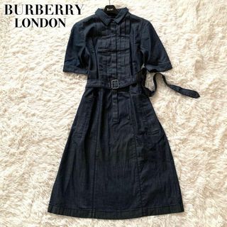 BURBERRY - 極美品✨バーバリーロンドン ワンピース シャツ デニム ベルト 40サイズ