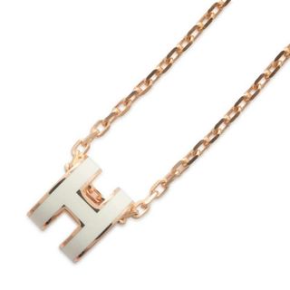 Hermes - エルメス ネックレス ミニ・ポップアッシュ ホワイト/ピンクゴールド金具 HERMES アクセサリー