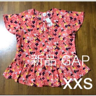 ギャップ(GAP)の新品未使用 GAP xxs シフォンシャツ ポリエステル100%(カットソー(半袖/袖なし))