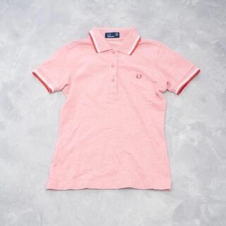 フレッドペリー(FRED PERRY)のフレッドペリー FRED PERRY ティップライン　ポロシャツ　US8 ピンク(Tシャツ(半袖/袖なし))