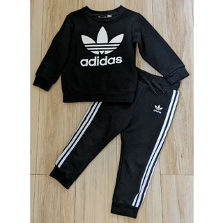 アディダス(adidas)のadidasアディダス ベビースウェットセットアップ　上下セット　８０　ブラック(トレーナー)