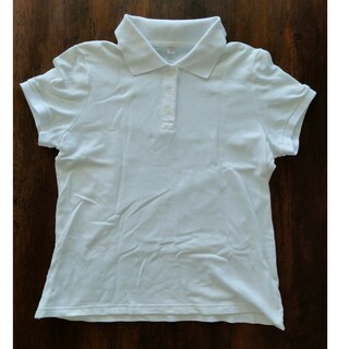 ユニクロ(UNIQLO)のユニクロ　ドライカノコポロシャツ　白　Lサイズ(ポロシャツ)