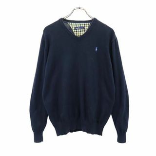 ラルフローレン(Ralph Lauren)のラルフローレン 長袖 Vネック コットンニット セーター L ネイビー RALPH LAUREN メンズ(ニット/セーター)