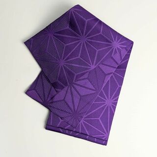 半幅帯 半巾帯 夏帯 浴衣帯 紫 濃い紫 パープル 麻の葉 古代紫 asa-1(帯)