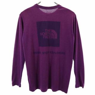 ザノースフェイス(THE NORTH FACE)のノースフェイス アウトドア NT62174 ウールブレンド バックプリント 長袖 Tシャツ S 紫 THE NORTH FACE ロンT メンズ(Tシャツ/カットソー(七分/長袖))