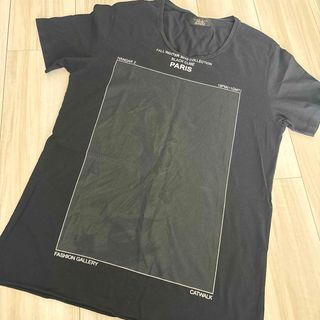 ザラ(ZARA)のZARA メンズ　ブラック　Tシャツ　PARIS(Tシャツ/カットソー(半袖/袖なし))