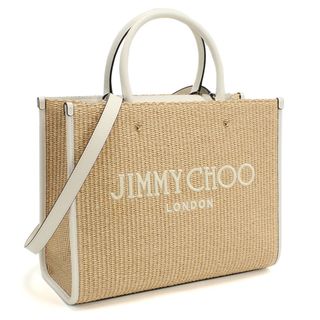 ジミーチュウ(JIMMY CHOO)のJIMMY CHOO ジミーチュウ AVENUE M TOTE U カゴバッグ ベージュ系 レディース(かごバッグ/ストローバッグ)