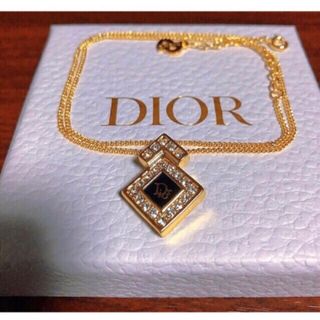 Christian Dior - Dior ネックレス 黒 ゴールド ロゴ CD シンプル gold 