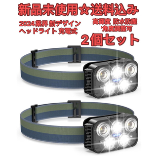【2024業界 新デザイン】 ヘッドライト USB充電式  2個セット