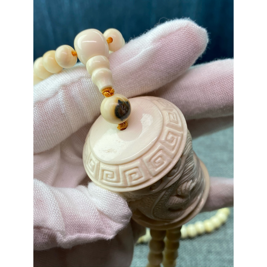 天然マンモス牙美しい手作り彫刻 一念の間·龍柱 ネックレス 天然マンモス牙美しい手作り彫刻 一念の間·龍柱 ネックレス