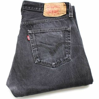 リーバイス(Levi's)のメキシコ製 Levi'sリーバイス 501 ブラック デニムパンツ ヒゲ w34 L32★SDP2877 ジーンズ ストレート(デニム/ジーンズ)