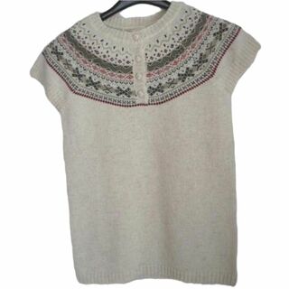 ◆毛90％タグ付き★クルーネック半袖セーター(ニット/セーター)