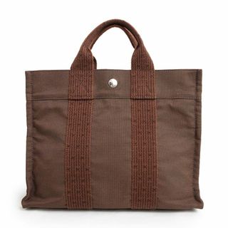 エルメス(Hermes)のエルメス エールライン トート PM ハンドバッグ キャンバス ショコラ ブラウン 茶 シルバー金具 HERMES（中古）(ハンドバッグ)