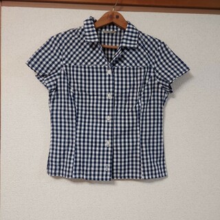 半袖　ギンガムチェックシャツ　Free size(シャツ/ブラウス(半袖/袖なし))