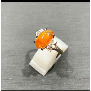 美品　 上質 18KWG メキシコオパール リング OP:1.45ct 3.5g(リング(指輪))