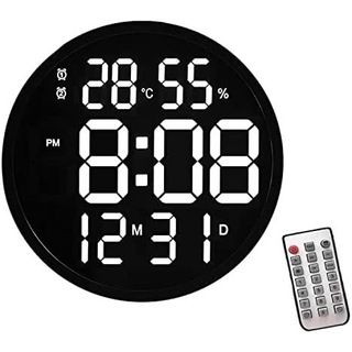 壁掛け時計 ルミナスデジタル 温度湿度 省エネ LED 照明 黒(掛時計/柱時計)