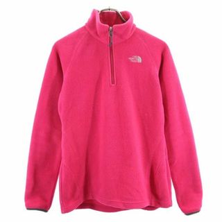 ザノースフェイス(THE NORTH FACE)のノースフェイス アウトドア 長袖 ハーフジップ フリースジャケット M ピンク系 THE NORTH FACE プルオーバー ロゴ レディース(その他)