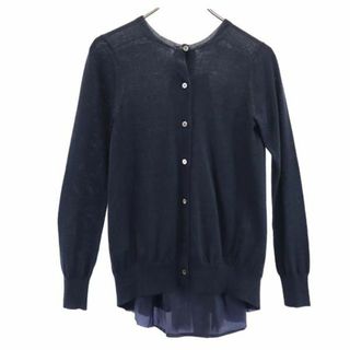 サカイラック(sacai luck)のサカイラック ウール100％ 長袖 ニット カーディガン 2 ネイビー系 sacai luck レディース(カーディガン)