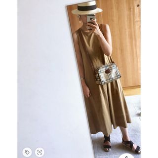 UNIQLO★ユニクロ★マーセライズコットン★Aラインロングワンピース★ベージュ