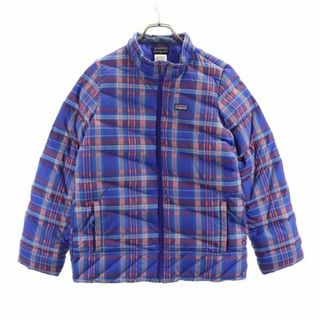 パタゴニア(patagonia)のパタゴニア アウトドア チェック柄 ダウンジャケット XXL ブルー patagonia キッズ(ジャケット/上着)