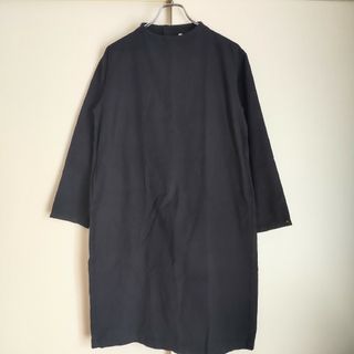 MUJI (無印良品) - 良品計画 ひざ丈ワンピース 長袖 ロングワンピース 無印良品 綿100%