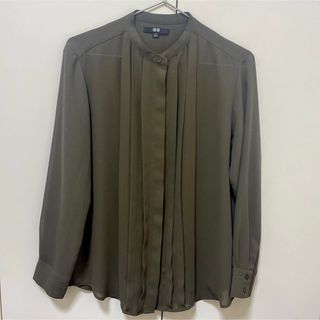 ユニクロ(UNIQLO)のユニクロ　ジョーゼットピンタックブラウス（長袖）(シャツ/ブラウス(長袖/七分))