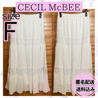 CECIL McBEE - CECIL McBEE セシルマクビー ロング スカート  ホワイト レース