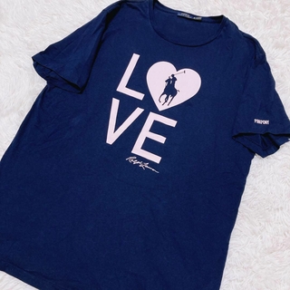 ポロラルフローレン(POLO RALPH LAUREN)のポロラルフローレン　ピンクポニーTシャツ　大きいサイズ　オーバーサイズ　紺(Tシャツ(半袖/袖なし))