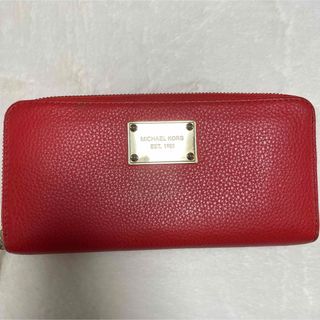 マイケルコース(Michael Kors)のMICHEAL KORS 長財布 朱色 傷あり(財布)